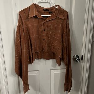 urban outfitters cropped flannel